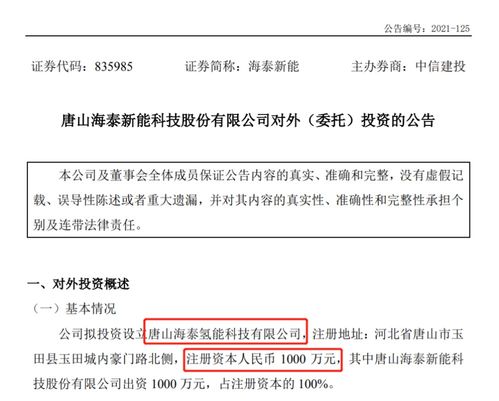 海泰新能設立氫能子公司 光伏企業跨界布局，生物質燃料銷售迎新機遇